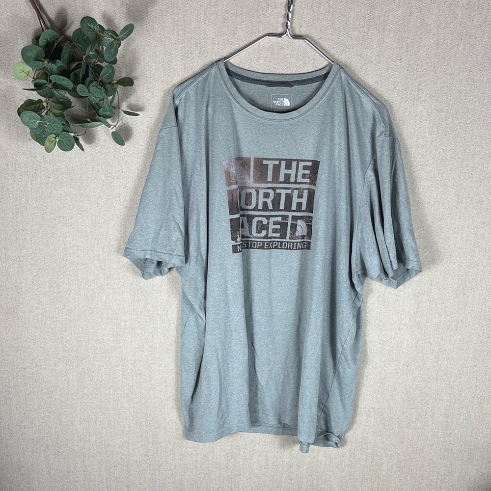 The North Face Gray Blue Short Sleeve Tee Casual Crew Neck XXL